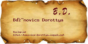 Bánovics Dorottya névjegykártya
